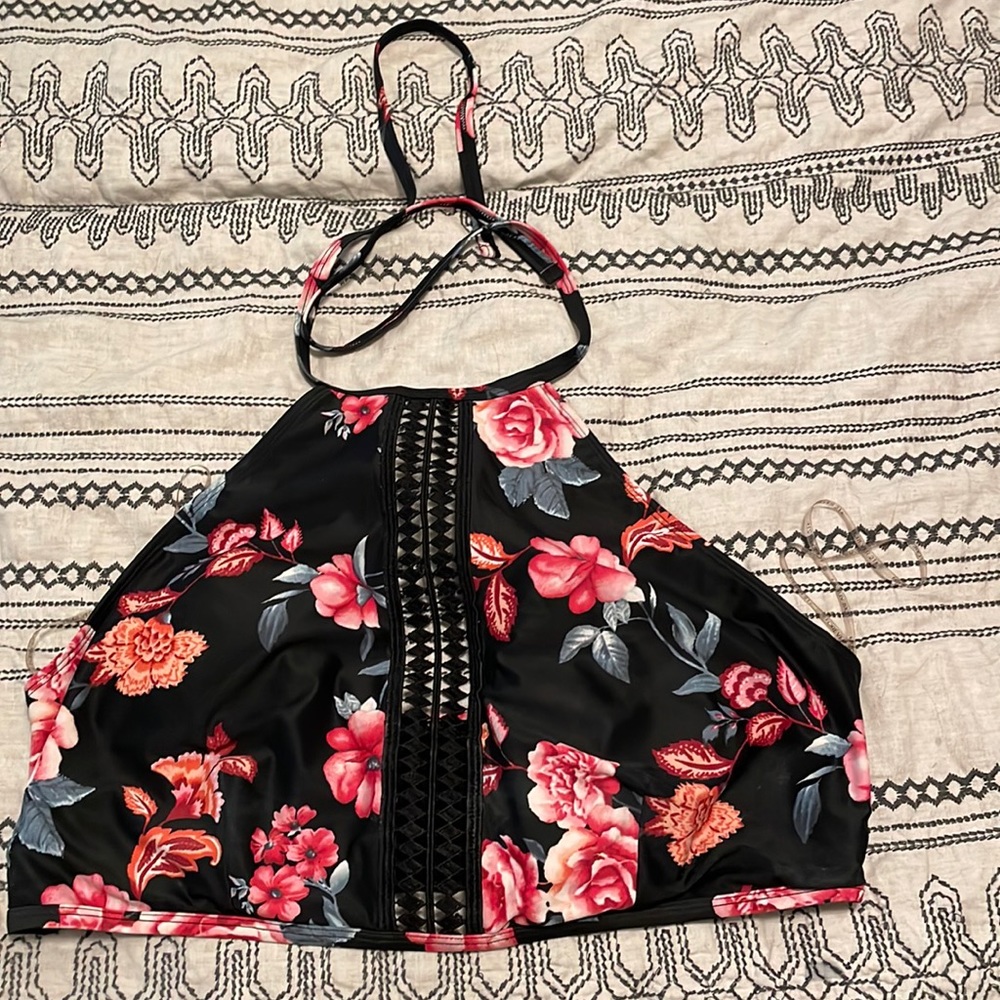 Floral Halter Bikini Top